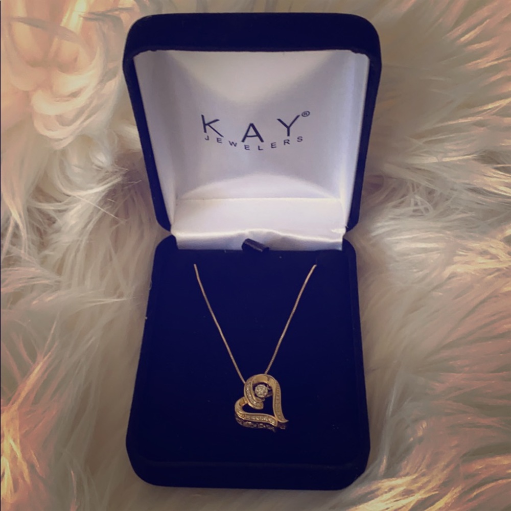 Diamond 10k Yellow Gold Heart Necklace